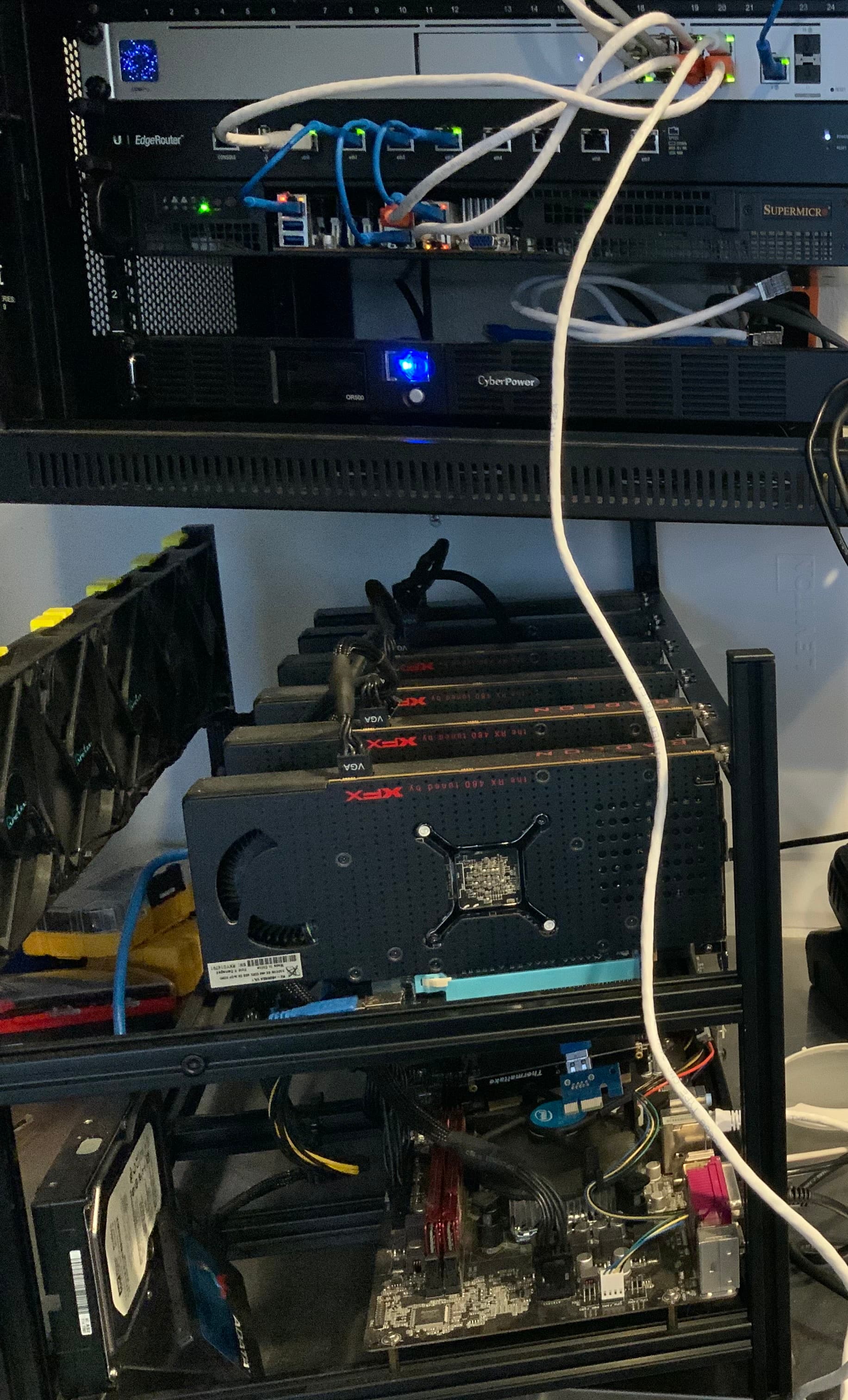 POV old home lab, plus a crypto rig